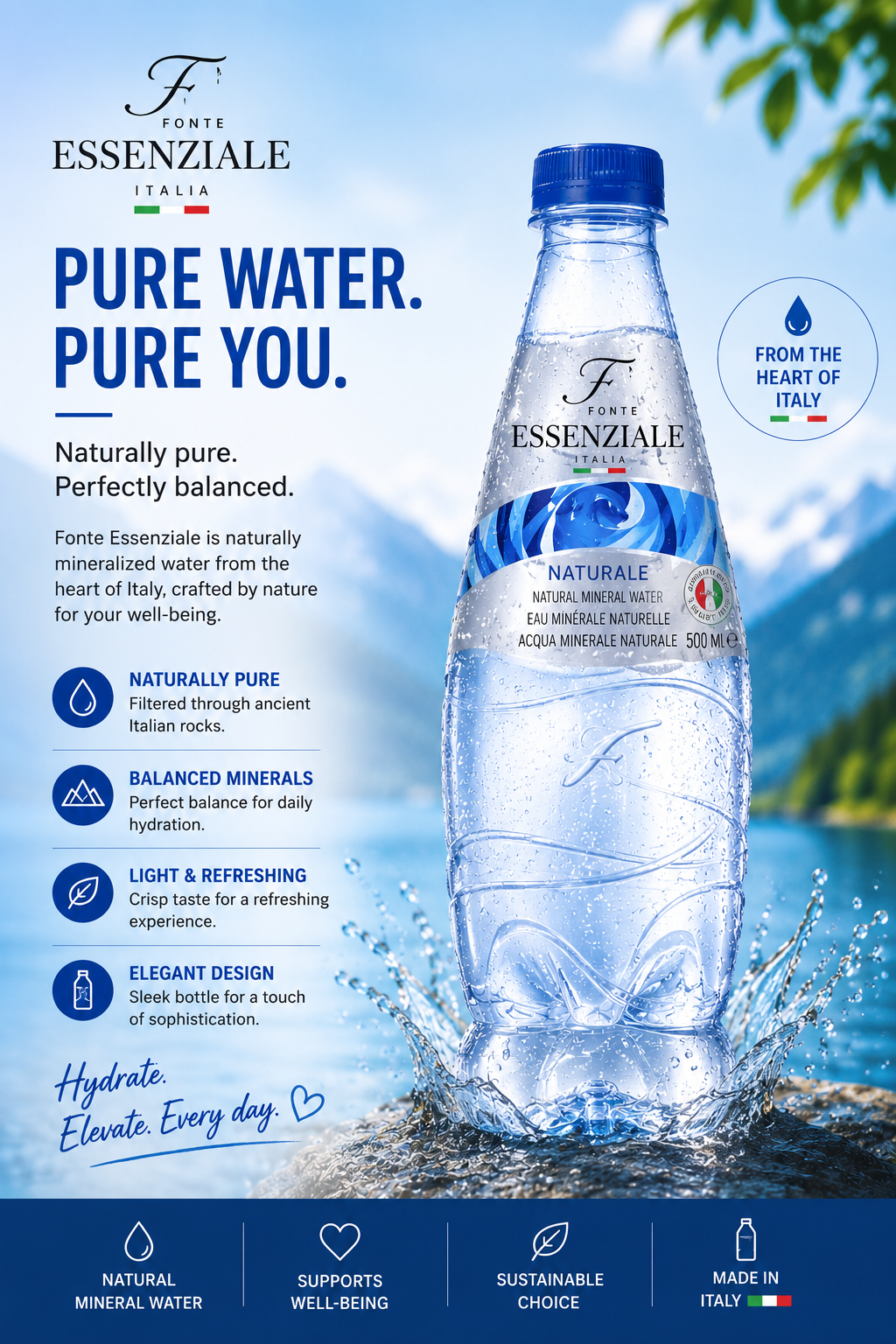 San Benedetto Elite Sparkling Water - 500ml PET Bottle San Benedetto Elite Sparkling Water - 500ml PET Bottle - الصورة 1
